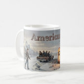 Winter Road Jukebox Americana Memory Tasse (Vorderseite Links)