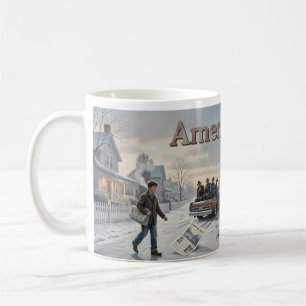 Winter Road Jukebox Americana Memory Tasse