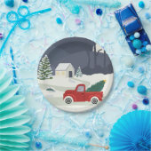 Winter Road Red LKW Weihnachten Pappteller (Party)