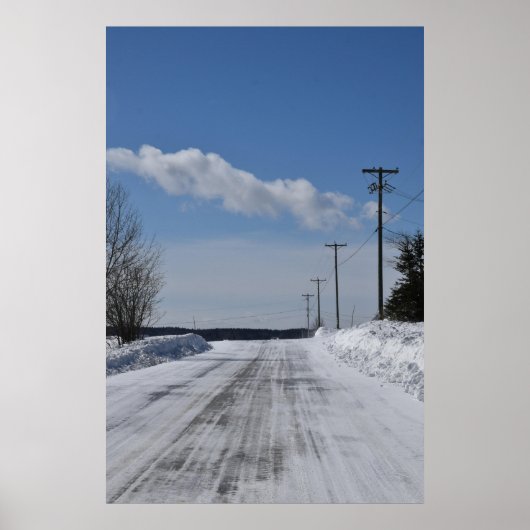 Winter Road Scenery QC, Kanada Poster (Vorne)