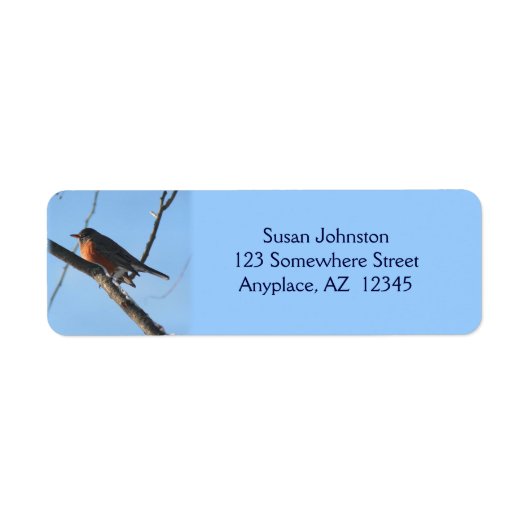 Winter Robin Animal Address Label (Vorne)