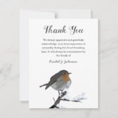 Winter Robin Bird | Beerdigung Danke (Vorderseite)