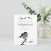 Winter Robin Bird | Beerdigung Danke (Stehend Vorderseite)