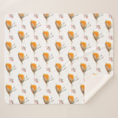 Winter Robin Bird Pattern Wasserfarbe Weihnachten Sherpadecke (Vorderseite (Horizontal))