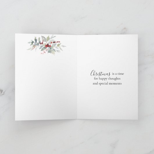 Winter Robin Holly Weihnachtskarte Karte (Innenseite)