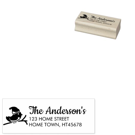 Winter Robin Name Rücksendeadresse Gummistempel (Stempel)