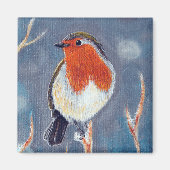 Winter Robin Painting Magnet (Vorne)