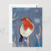 Winter Robin Painting Postkarte (Vorne/Hinten)