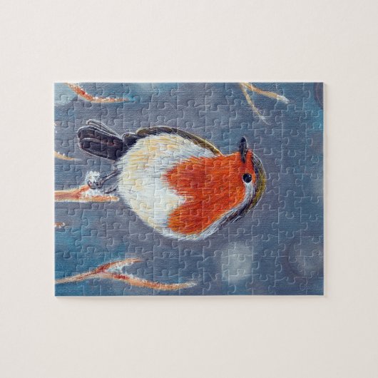 Winter Robin Painting Puzzle (Horizontal)