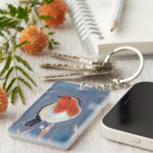 Winter Robin Painting Schlüsselanhänger (Vorderseite rechts)