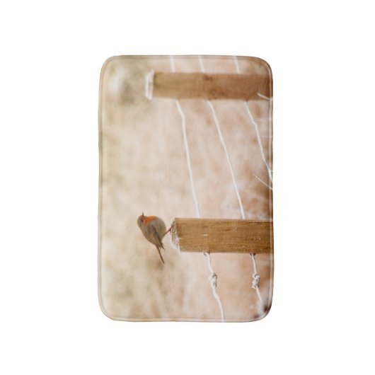 Winter Robin RedBrust Badematte (Vorderseite Vertikal)