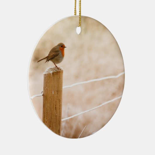 Winter Robin RedBrust Keramik Ornament (Rechts)