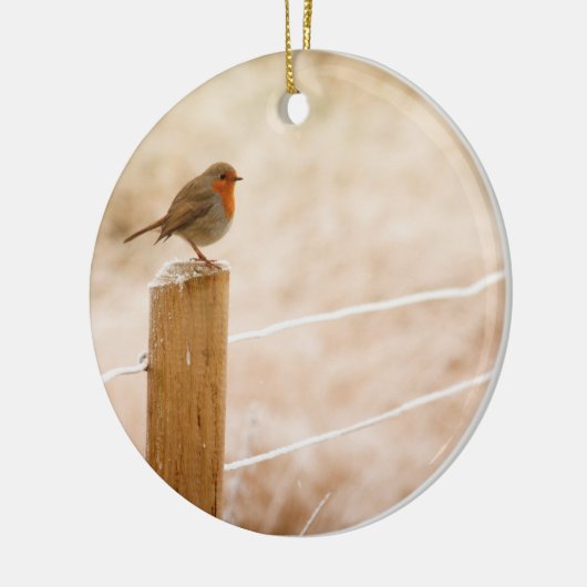 Winter Robin RedBrust Keramik Ornament (Links)