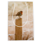 Winter Robin RedBrust Mittlere Geschenktüte (Vorderseite)