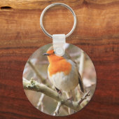 Winter Robin RedBrust Schlüsselanhänger (Vorderseite)