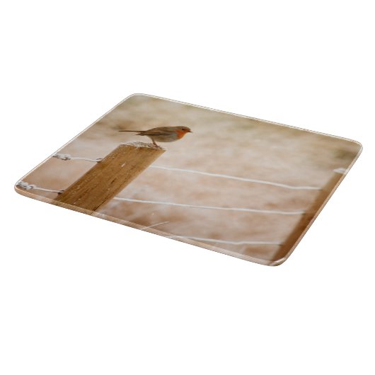 Winter Robin RedBrust Schneidebrett (Ecke)