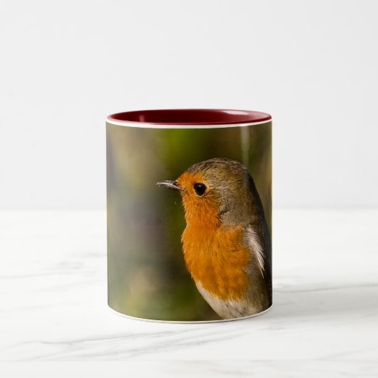 Winter-Robin-Tasse Zweifarbige Tasse (Mittel)