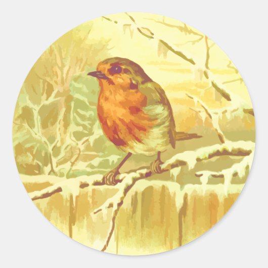 Winter Robin Umschlag Aufkleber (Vorderseite)