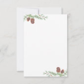 Winter Robin und Kalligraphie des Kiefernwaldes Dankeskarte (Rückseite)