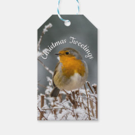 Winter Robin White Christmas | Holunder Rahmen Geschenkanhänger