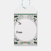 Winter Robin White Christmas | Holunder Rahmen Geschenkanhänger (Rückseite)