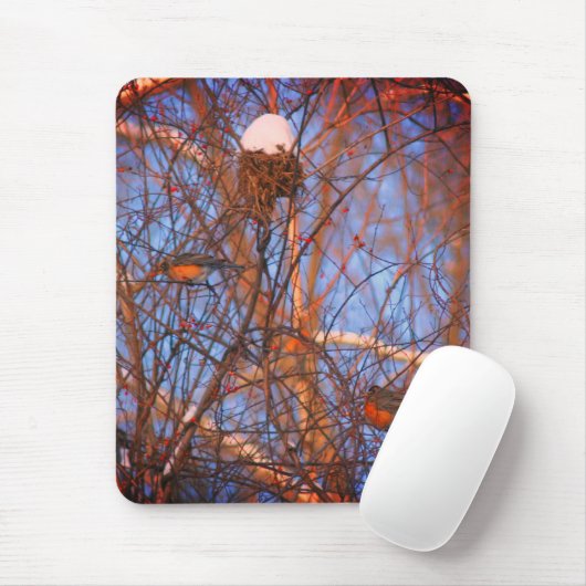 Winter Robins Wildlife Nature Mousepad (Mit Mouse)
