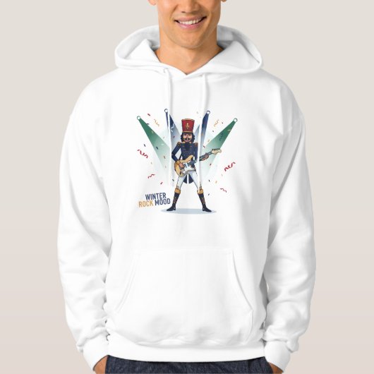 Winter Rock Mood – Nutcracker Guitarist Hoodie (Vorderseite)