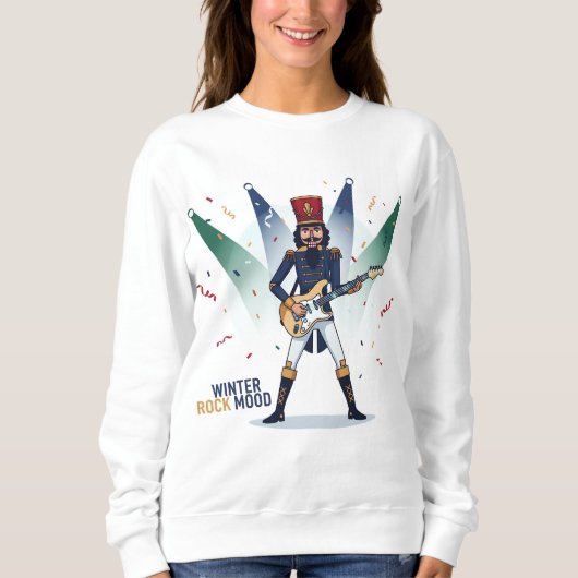 Winter Rock Mood – Nutcracker Guitarist Sweatshirt (Vorderseite)