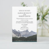 Winter Rocky Mountain Lake Wedge Einladung (Stehend Vorderseite)