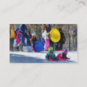 Winter - Rodelbahn im Park Visitenkarte (Rückseite)