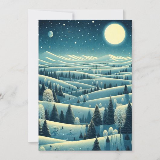 Winter-Rolling Hills Feiertagskarte (Vorderseite)