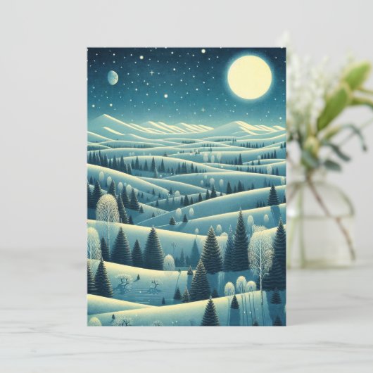 Winter-Rolling Hills Feiertagskarte (Stehend Vorderseite)