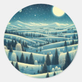 Winter-Rolling Hills Runder Aufkleber (Vorderseite)