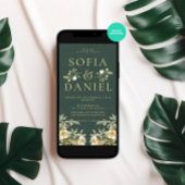 Winter Romantische Florals Hochzeit Einladung