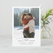 Winter Romantischer Western Hochzeitsfest Foto Save The Date (Stehend Vorderseite)