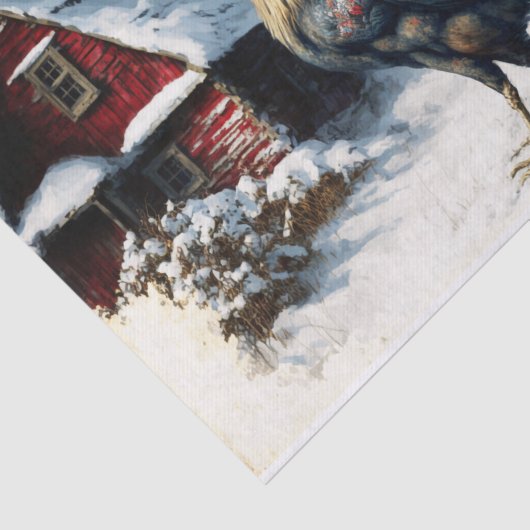 Winter Rooster Seidenpapier (Ausschnitt)