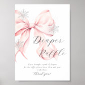 Winter Rosa Bogen Windel-Raffle-Tischschild Poster (Vorne)