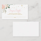 Winter Rosa und Gold Schneeflocken Windeln Raffel Begleitkarte (Vorne/Hinten)