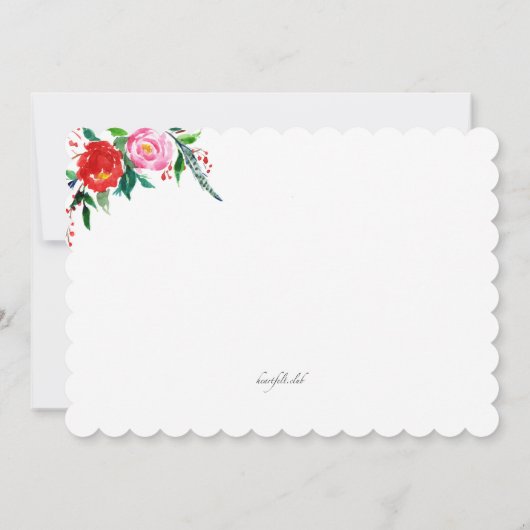 Winter Rose Brautdusche Einladung (Rückseite)