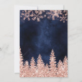 Winter Rose Goldschneedecke Babydusche Einladung (Rückseite)