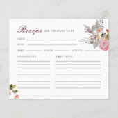 Winter Rose & Lantern Brautparty Rezept Karte (Vorderseite)