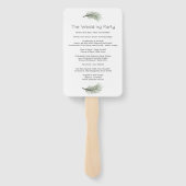Winter Rose Pine Holly Wedding Programm Handfan Fächer (Rückseite)