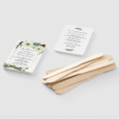 Winter Rose Pine Holly Wedding Programm Handfan Fächer (Non-assembled)