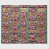 Winter Rose Pine Spruce Trellis Barriere Board Geschenkpapier (Flach)