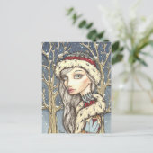 Winter-Rose Postkarte (Stehend Vorderseite)