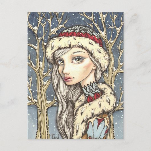 Winter-Rose Postkarte (Vorderseite)