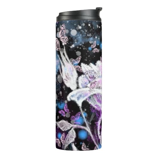 Winter-Rose und Butterfett Thermal Tumbler Thermosbecher (Nach links gedreht)