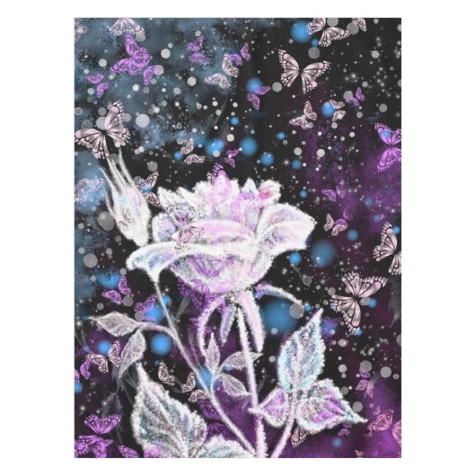 Winter Rose und Butterfly Tableclout Tischdecke (Vorderseite)