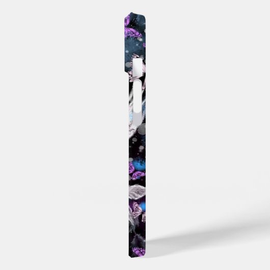 Winter Rose und Schmetterlinge Case-Mate iPhone Hülle (Rückseite / Links)