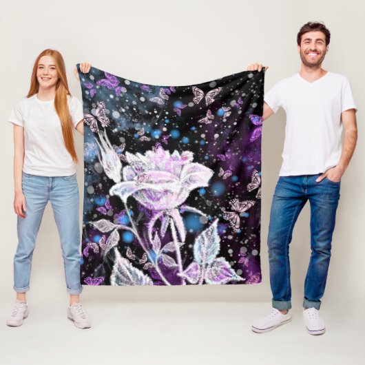 Winter Rose und Schmetterlinge Fleece Blanket (Beispiel)
